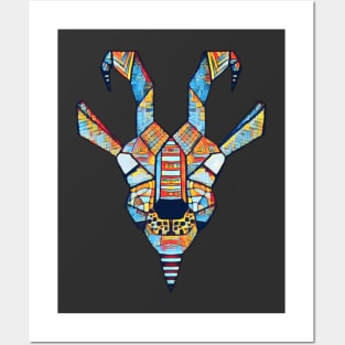 geometric goat Posters and Art